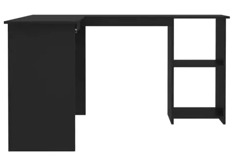 Birou de colț în formă de L, negru 120x140x75 cm lemn prelucrat - 5/5