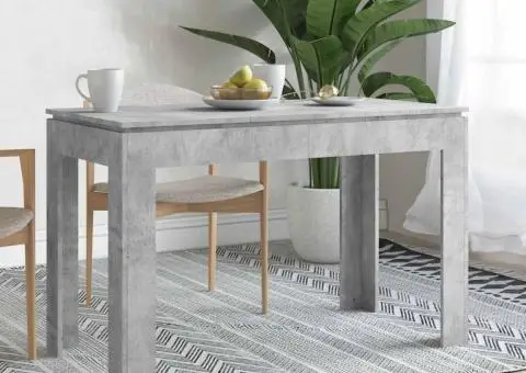 Masă de bucătărie, gri beton, 120x60x76 cm, lemn prelucrat - 1/5