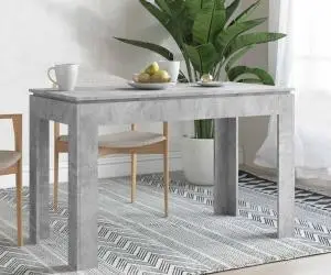 vidaXL Masă de bucătărie, gri beton, 120x60x76 cm, lemn prelucrat