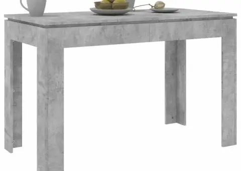 Masă de bucătărie, gri beton, 120x60x76 cm, lemn prelucrat - 3/5