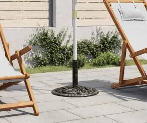 vidaXL Suport de umbrelă, bronz, 12 kg, fontă, 48 cm