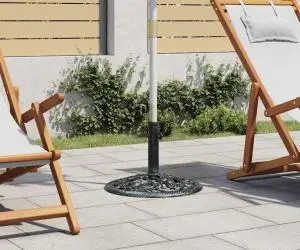 vidaXL Suport de umbrelă, verde, 9 kg, fontă, 40 cm