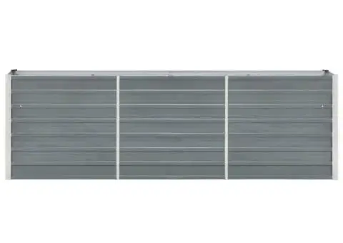 Strat înălțat de grădină, gri, 240x40x77 cm, oțel galvanizat - 3/5