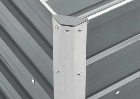 Strat înălțat de grădină, gri, 240x40x77 cm, oțel galvanizat - 5/5