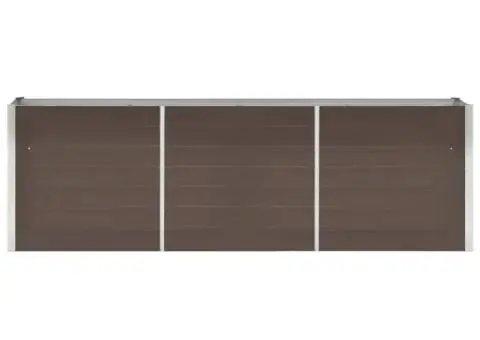Strat înălțat de grădină, maro, 240x40x77 cm, oțel galvanizat - 4/5