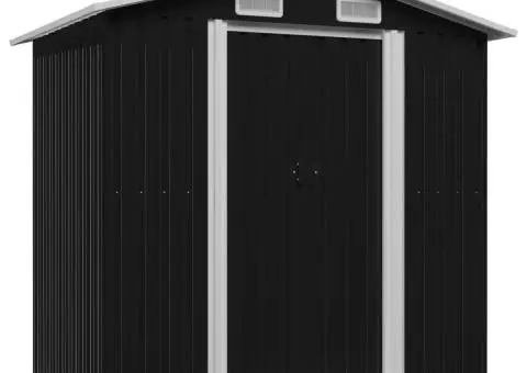 Magazie depozitare grădină antracit 204x132x186 cm oțel - 1/5