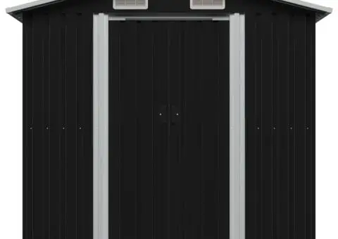 Magazie depozitare grădină antracit 204x132x186 cm oțel - 2/5