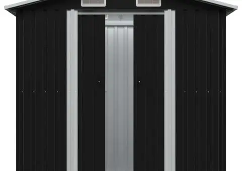 Magazie depozitare grădină antracit 204x132x186 cm oțel - 3/5