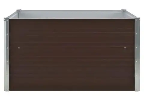 Strat înălțat grădină, maro, 100x100x45 cm, oțel galvanizat - 3/5