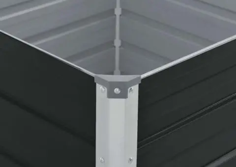 Strat înălțat grădină, maro, 100x100x45 cm, oțel galvanizat - 4/5