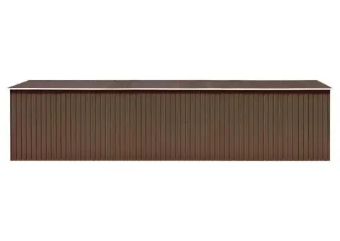 Șopron de grădină, maro, 257x779x181 cm, oțel zincat - 2/5