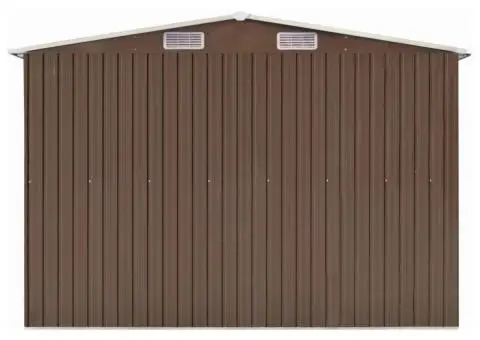 Șopron de grădină, maro, 257x779x181 cm, oțel zincat - 4/5