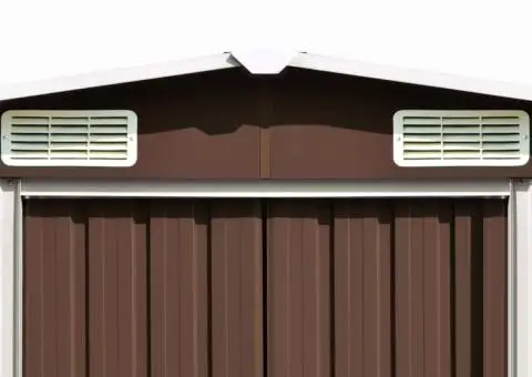 Șopron de grădină, maro, 257x779x181 cm, oțel zincat - 5/5