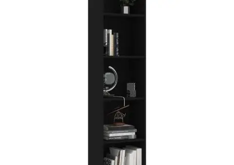 Bibliotecă cu 5 rafturi, negru, 40x24x175 cm, lemn prelucrat - 3/5