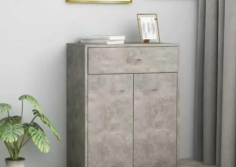 Dulap, gri beton, 60x30x75 cm, lemn prelucrat - 1/5