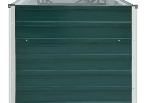 Strat înălțat de grădină, verde, 400x80x77 cm, oțel galvanizat - 4/5