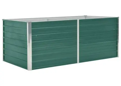 Strat înălțat de grădină, verde, 160x80x45 cm, oțel galvanizat - 2/5