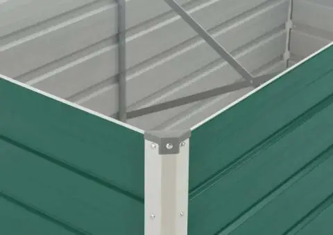 Strat înălțat de grădină, verde, 160x80x45 cm, oțel galvanizat - 5/5