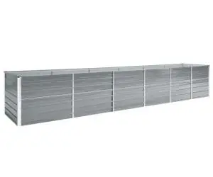 Strat înălțat grădină, gri, 480x80x77 cm, oțel galvanizat