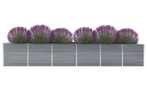 Strat înălțat grădină, gri, 480x80x77 cm, oțel galvanizat - 2/3