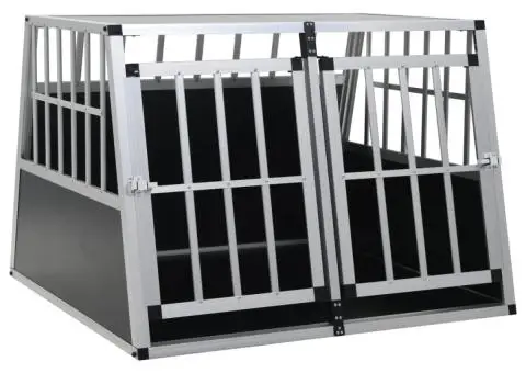 Cușcă de câini cu ușă dublă, 94 x 88 x 69 cm - 1/5