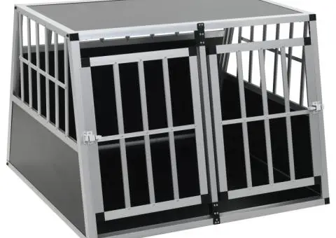 Cușcă de câini cu ușă dublă, 94 x 88 x 69 cm - 2/5