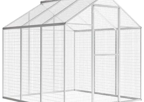 Coteț păsări de exterior, 183 x 178 x 194 cm, aluminiu - 1/5