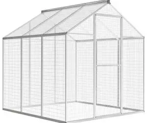 vidaXL Coteț păsări de exterior, 183 x 178 x 194 cm, aluminiu
