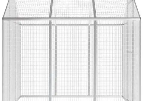 Coteț păsări de exterior, 183 x 178 x 194 cm, aluminiu - 3/5