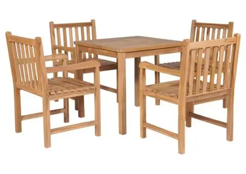 Set mobilier de exterior, 5 piese, lemn masiv de tec - 1/5