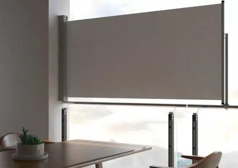 Copertină laterală retractabilă de terasă, gri, 120 x 300 cm - 1/5