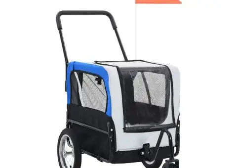 Remorcă bicicletă & cărucior jogging animale, gri și albastru - 1/5