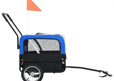 Remorcă bicicletă & cărucior jogging animale, gri și albastru - 3/5