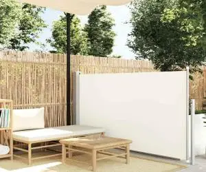 vidaXL Copertină laterală retractabilă, crem, 120x300 cm