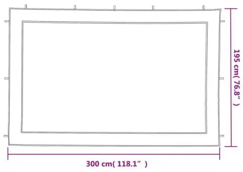 Perete lateral cort petrecere, 2 buc., alb și negru, plasă - 5/5