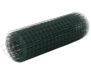 vidaXL Plasă de sârmă găini, verde, 25 x 0,5 m, oțel cu înveliș PVC