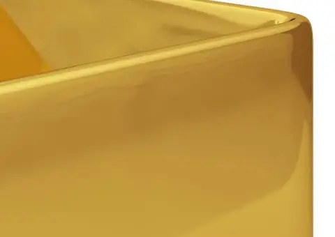 Chiuvetă cu orificiu de robinet, auriu, 48x37x13,5 cm, ceramică - 5/5