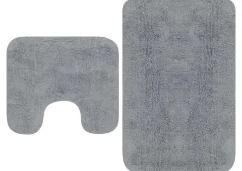 Set covorașe baie, 2 buc., gri, textil - 1/5