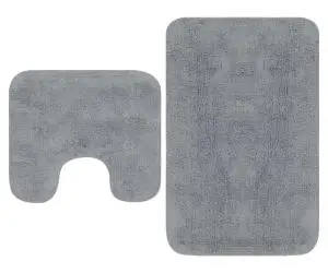 vidaXL Set covorașe baie, 2 buc., gri, textil