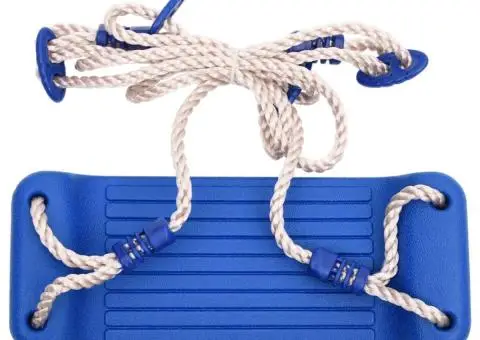 Leagăne cu frânghii, 2 buc., albastru, 37x15 cm, polietilenă - 3/5