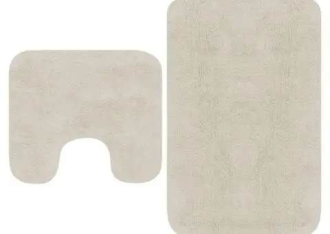 Set covorașe baie, 2 piese, alb, textil - 1/5