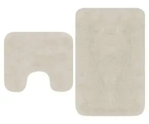 vidaXL Set covorașe baie, 2 piese, alb, textil