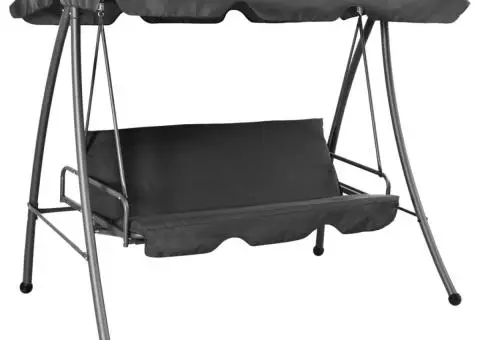 Balansoar de exterior cu copertină antracit 192x118x175 cm oțel - 1/5