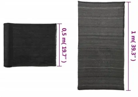 Plasă protecție vizuală, negru, 1x10 m, HDPE - 5/5