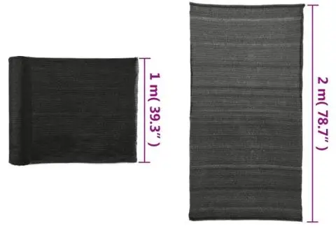 Plasă protecție vizuală, negru, 2x25 m, HDPE - 5/5