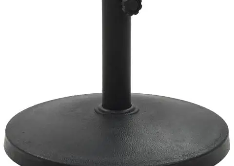 Suport umbrelă de soare rotund, negru, 10 kg, polirășină - 1/5