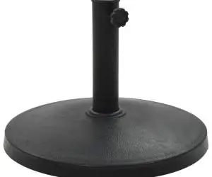 vidaXL Suport umbrelă de soare rotund, negru, 10 kg, polirășină