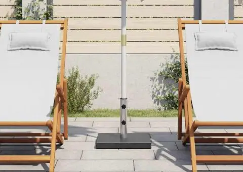 Suport umbrelă de soare, negru, granit, 20 kg, pătrat - 3/5