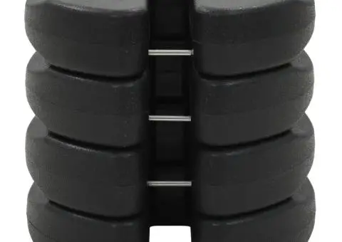 Plăci de greutate pavilion, 4 buc., negru, 220x50 mm, beton - 2/5