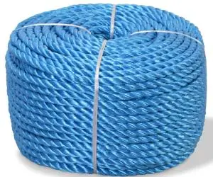 vidaXL Frânghie împletită polipropilenă, albastru, 100 m, 16 mm
